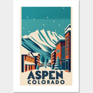 A Vintage Travel Poster of Aspen - Colorado - US Posters and Art